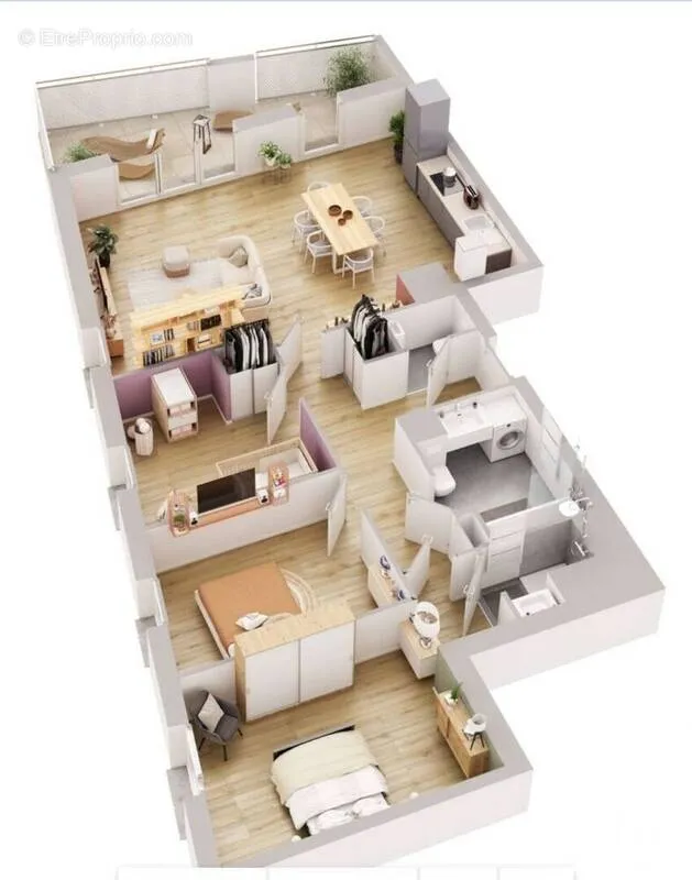 Plaan - Apartment with Balcony in Etiolles
