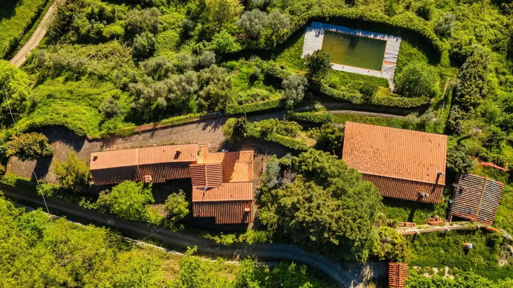 Õhuvaade - Charming Rustico with Pool in Reggello