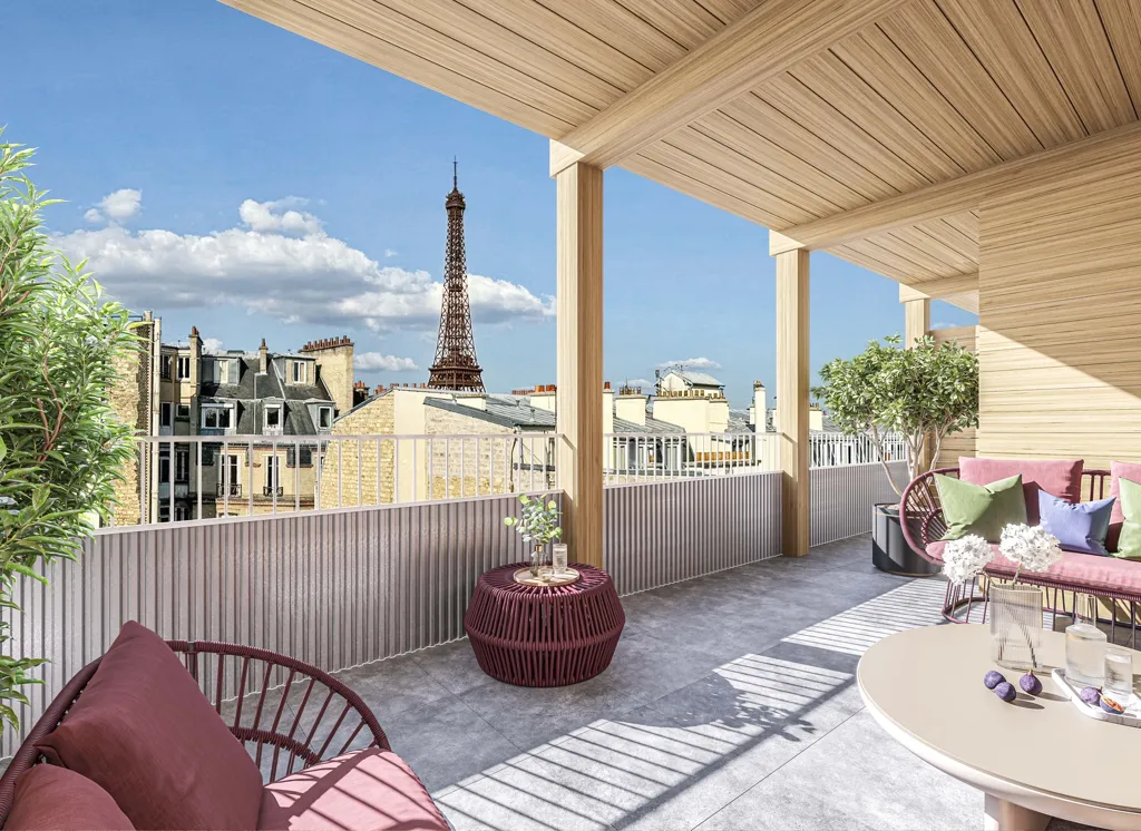 Terrass - New Build Apartments with Eiffel Views in Paris