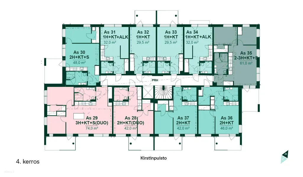 Plan - Corner Apartment with Park View in Turku