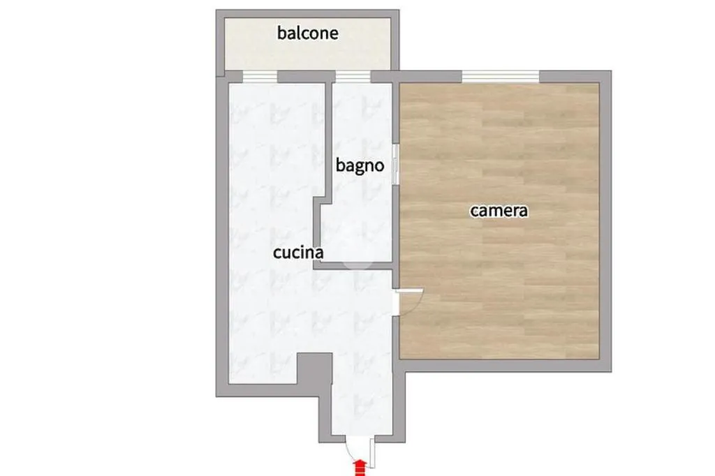 Plaan - Studio with Balcony in Via Iberia, Rome