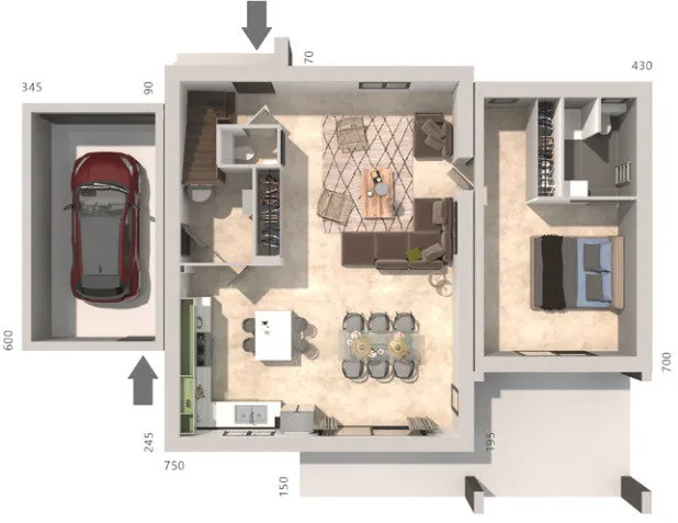 Plaan - New Villa with Garden View in Quarante