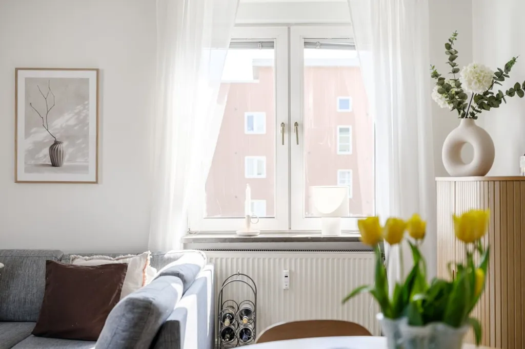Séjour - Bright Two-Bedroom with Large Balcony in Malmö