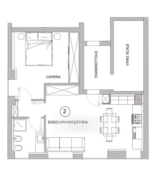 Planimetria - Bright 2-Bedroom Flat in Sondrio