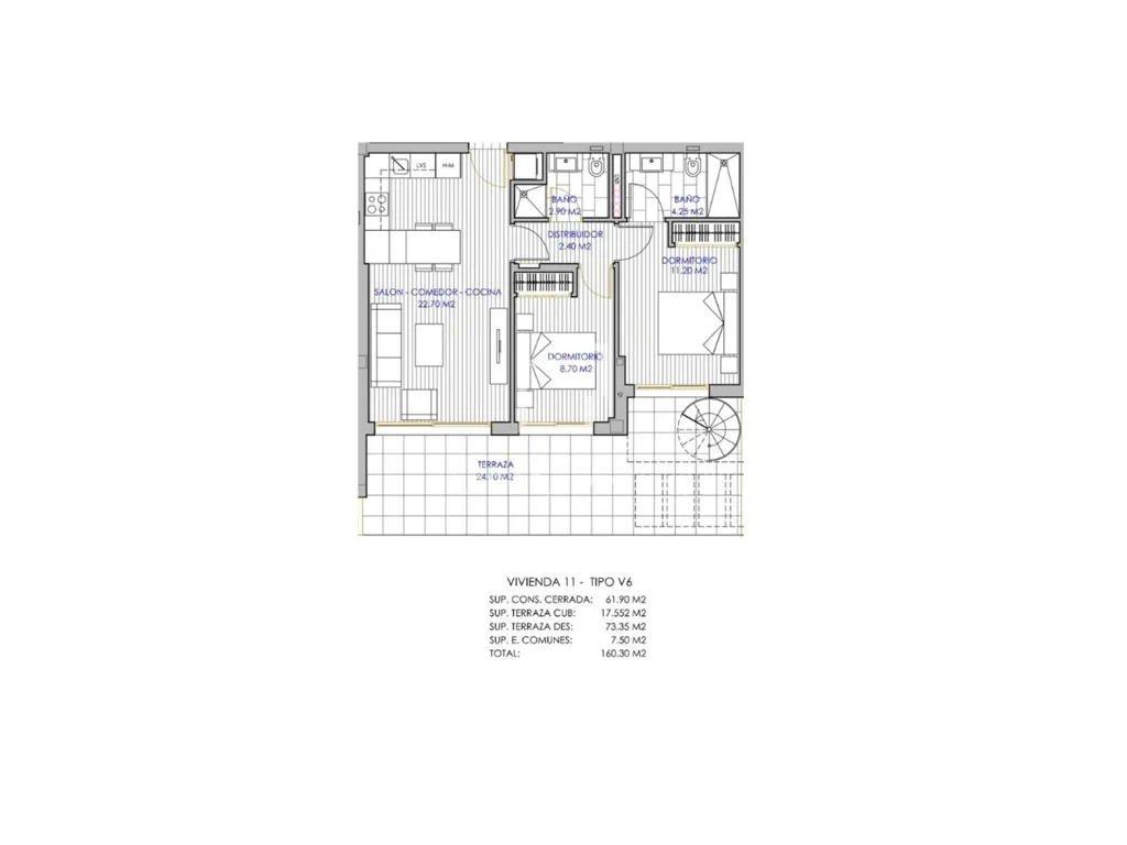 Plan - Penthouse with Solarium in Finestrat