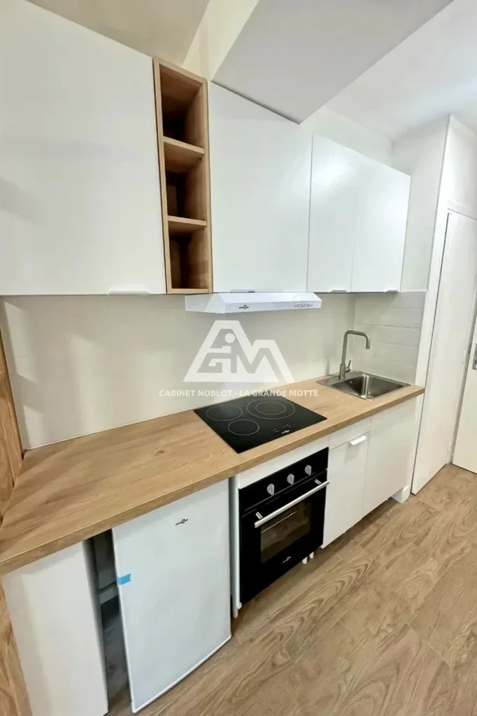 Köök - Refurbished Studio with Park View in La Grande-Motte