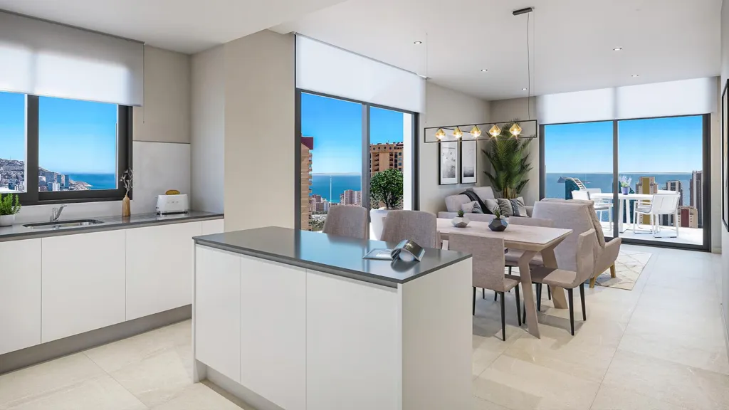 Söögituba - Sea-View Apartment with Pool in Benidorm