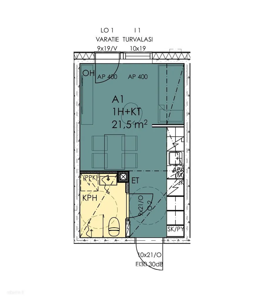 Planimetria - First Floor Flat with Garden in Masala, Kirkkonummi
