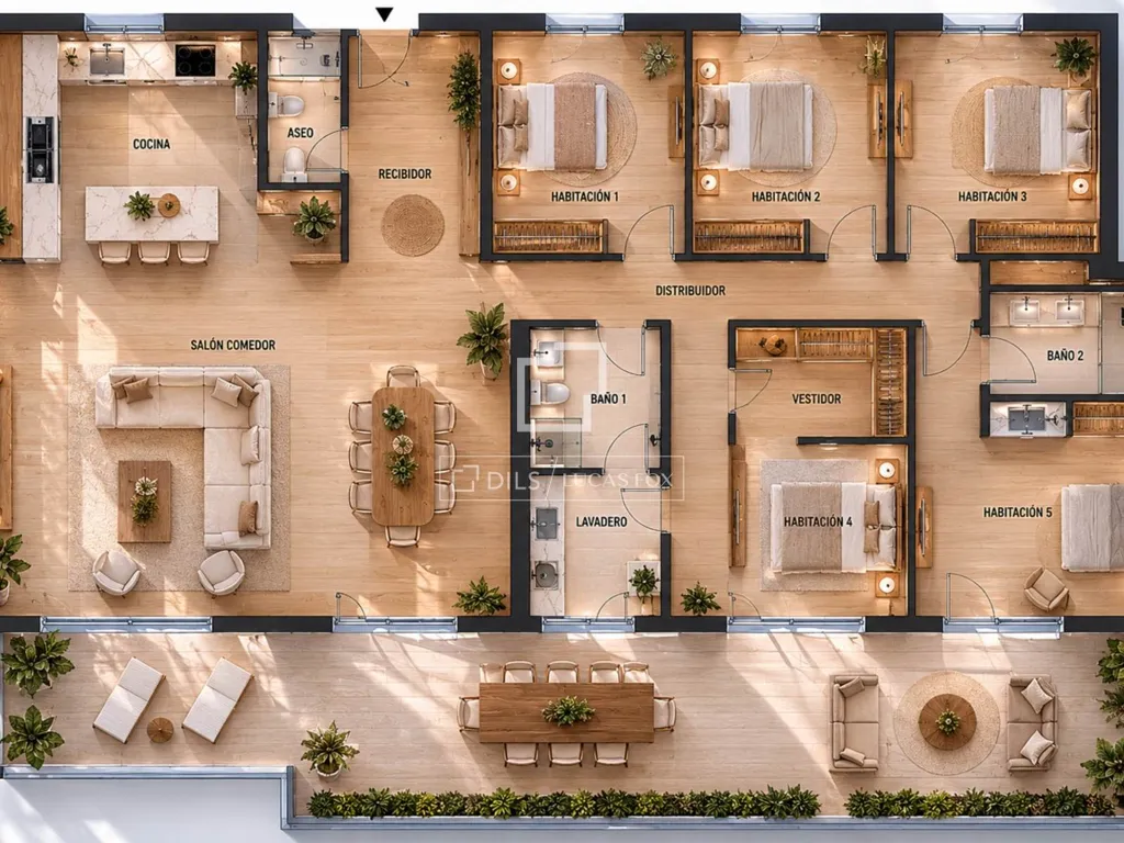 Plaan - Apartment with Pool and Terrace in Sant Cugat
