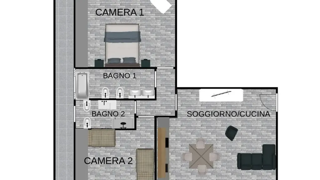 Plan - Trilocale with Private Garden in Zevio