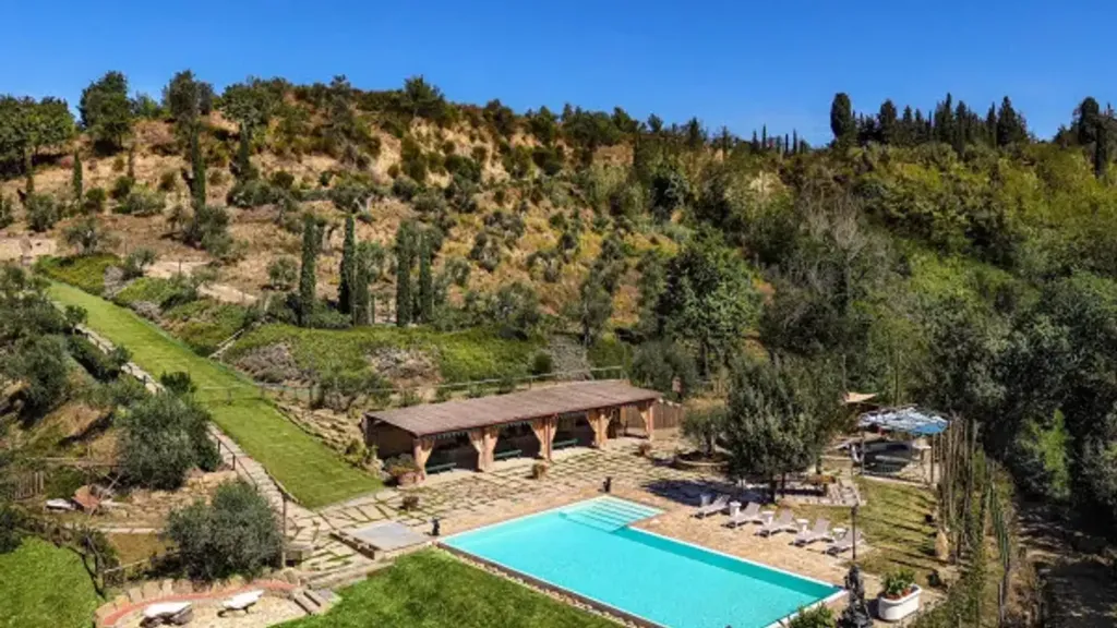 Vue aérienne - Luxury Villa with Pool in San Miniato