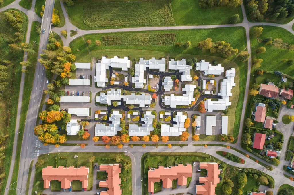 Vue aérienne - Triplex with Garden in Ahtiala, Lahti