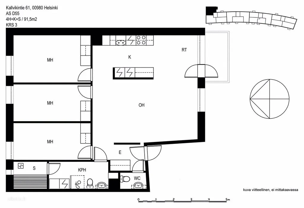 Plan - Spacious Flat with Sauna in Vuosaari, Helsinki