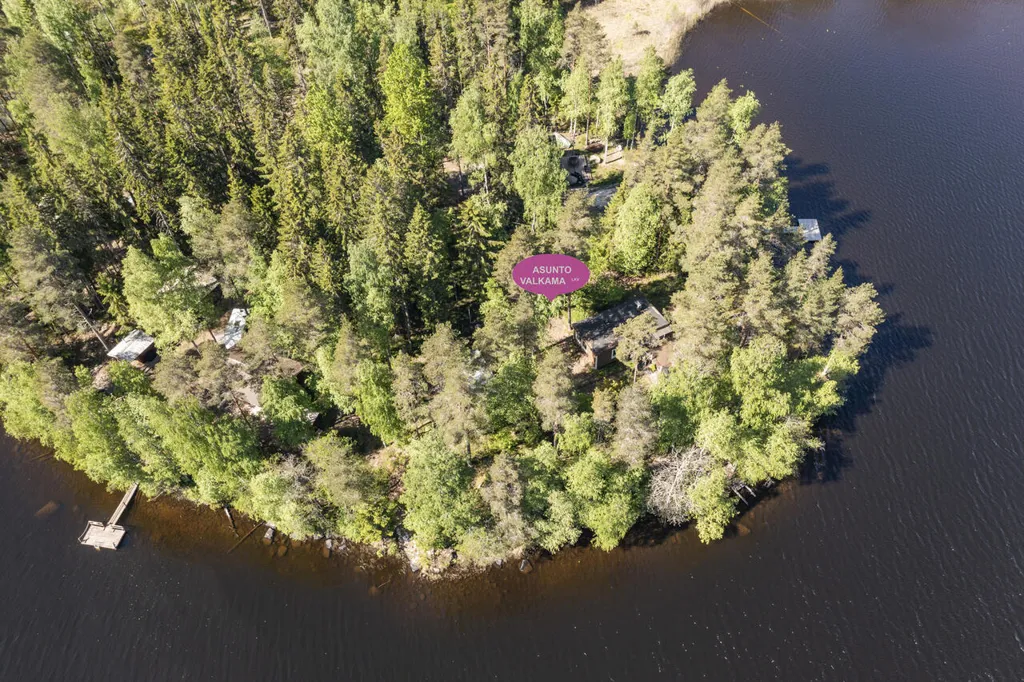 Vue aérienne - Cottage with Private Lakefront in Iso-Ruokopuoli