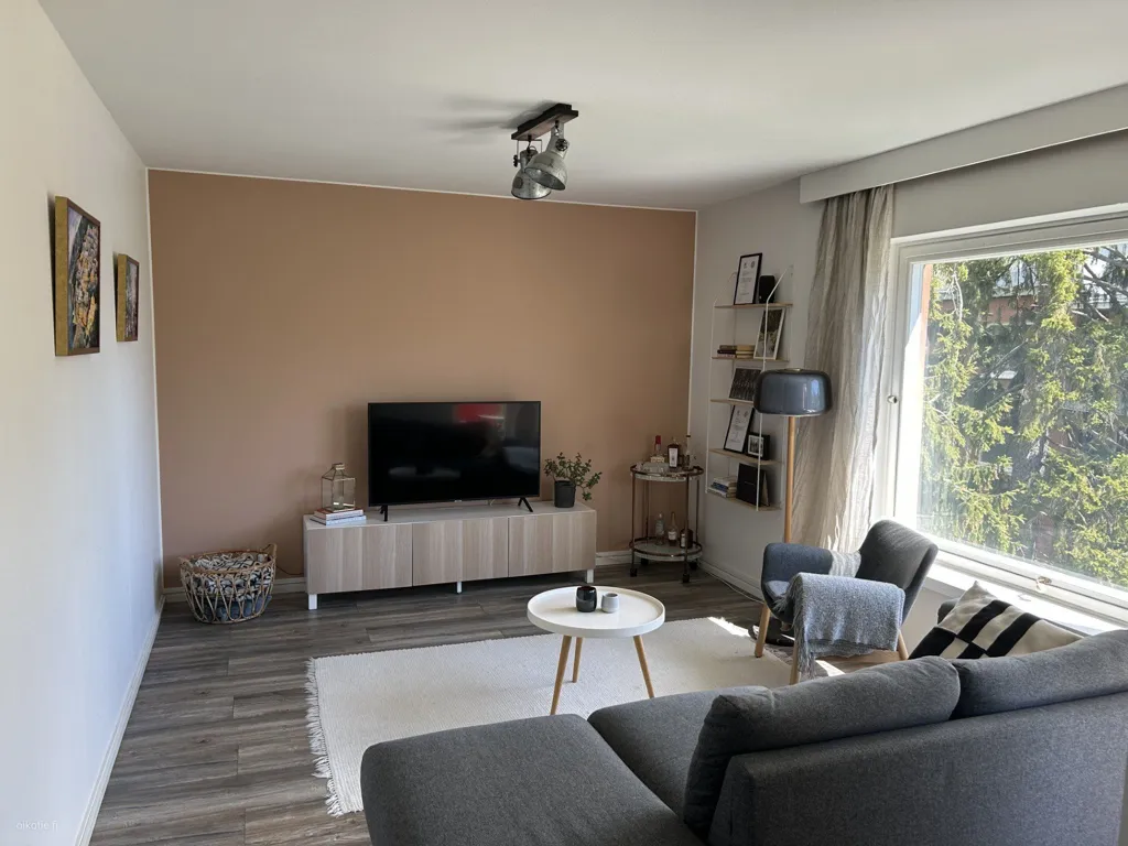 Living Room - Renovated Apartment with Balcony in Tapiola