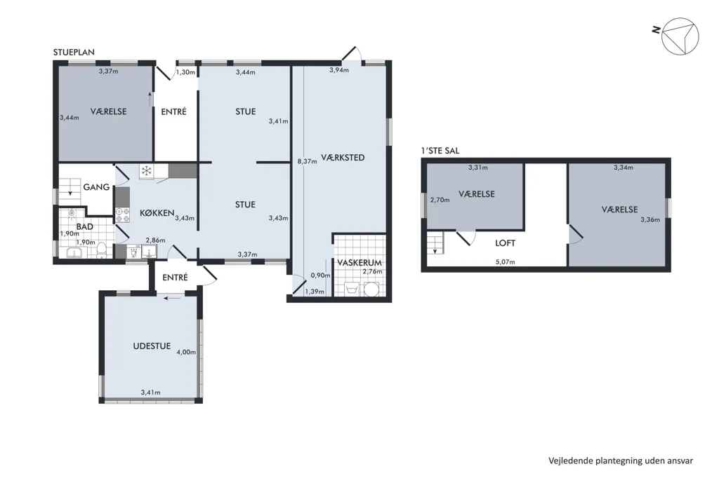 Plan - Historic Villa with Garden in Brobyværk