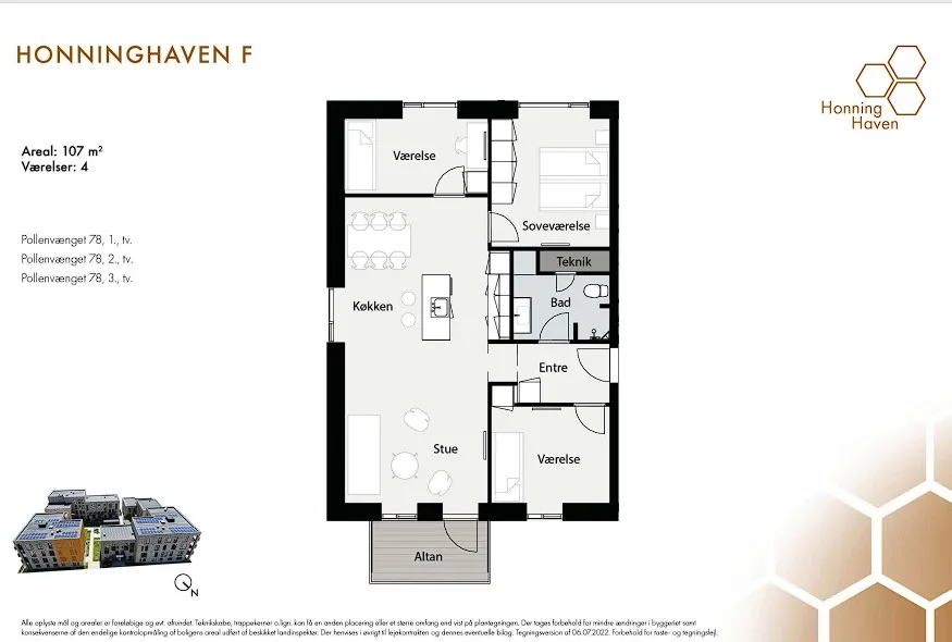 Plaan - Apartment with Terrace in Tilst