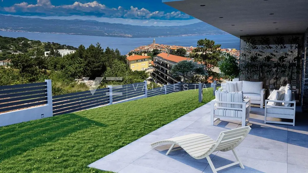 Terrass - Apartment with Sea View and Pool in Vrbnik