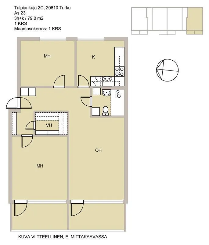 Plan - Appartement 3 pièces à Turku