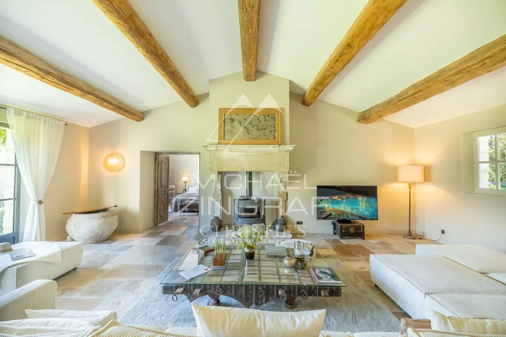 Living Room - Mas with Heated Pool in Alpilles Olive Park