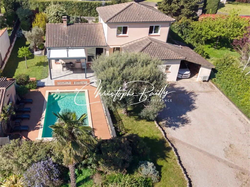 Õhuvaade - Family House with Pool in Venerque