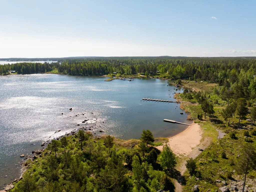 Aerial - Seafront Plot in Popular Jonskär