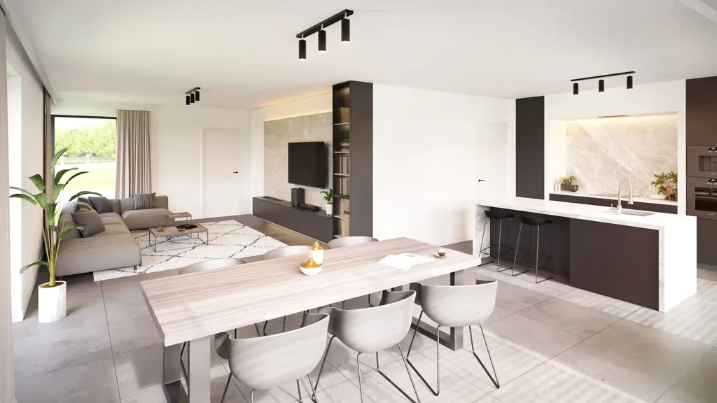 Salle à manger - Maison Neuve 4 Façades dans Le Chêne à Affligem