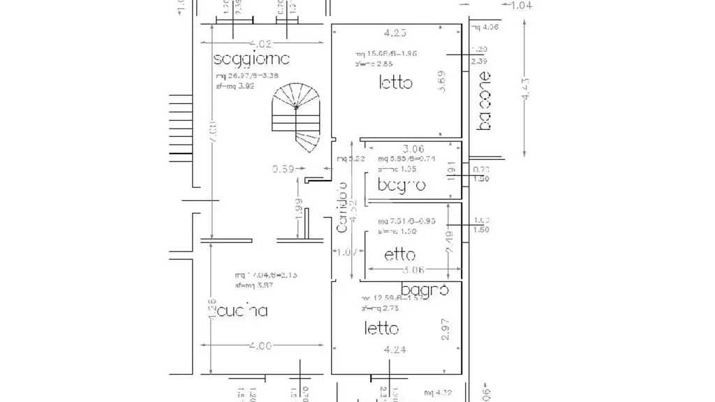 Plan - Two-Level Attico with Terraces in Vignola