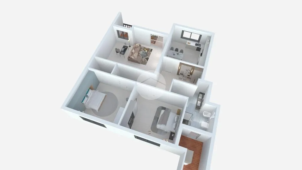 Plan - Four-Bedroom Apartment with Balcony in Florence