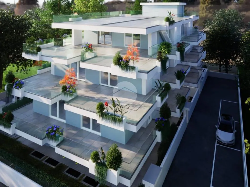 Vue aérienne - Triplex with Panoramic Terrace on Grottammare Seafront