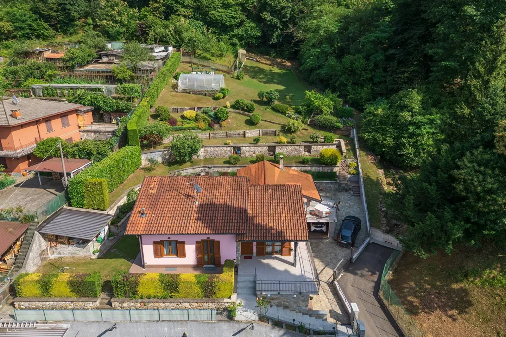 Aerial - Single-Storey Villa with Garden in Marchirolo