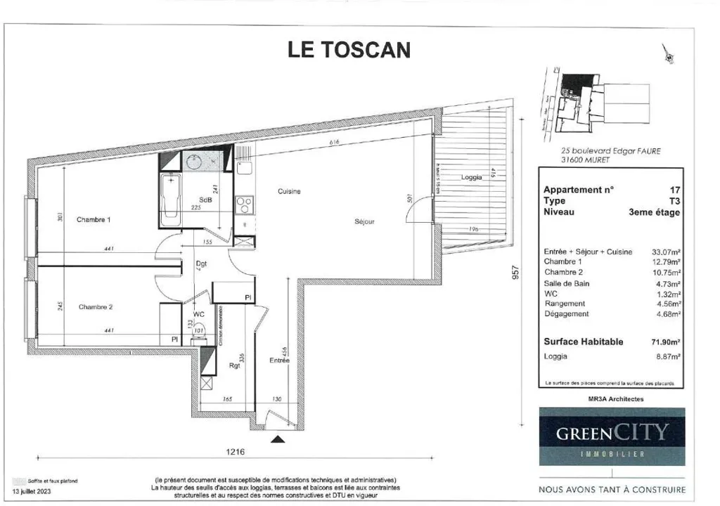 Plaan - Flat with Loggia in Muret