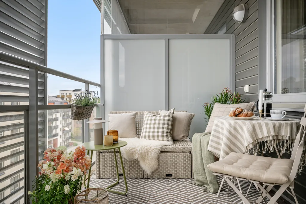 Balcony - Apartment with West-Facing Balcony in Sundbyberg