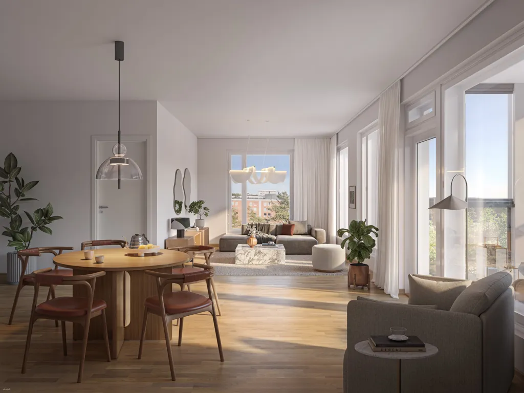 Söögituba - Modern Apartment with Balcony in Helsinki