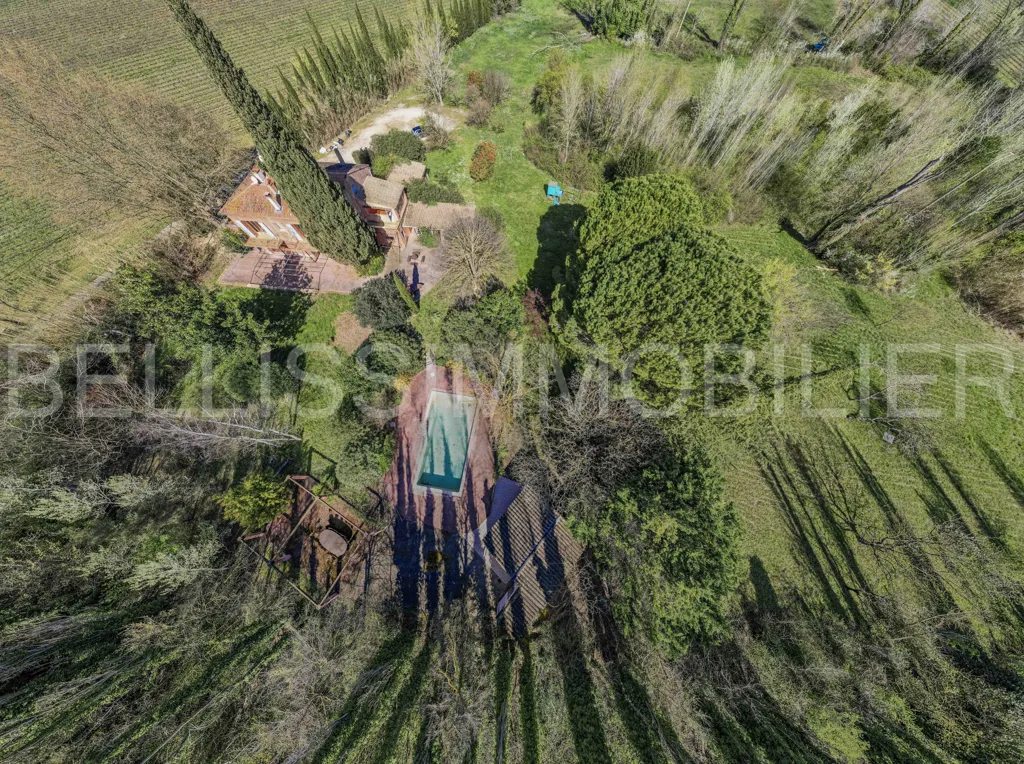 Vue aérienne - Maison de Luxe avec Piscine à Villeneuve-lès-Avignon