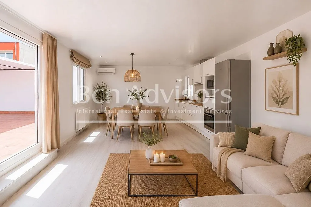 Living Room - Penthouse with Terraces in La Bonanova