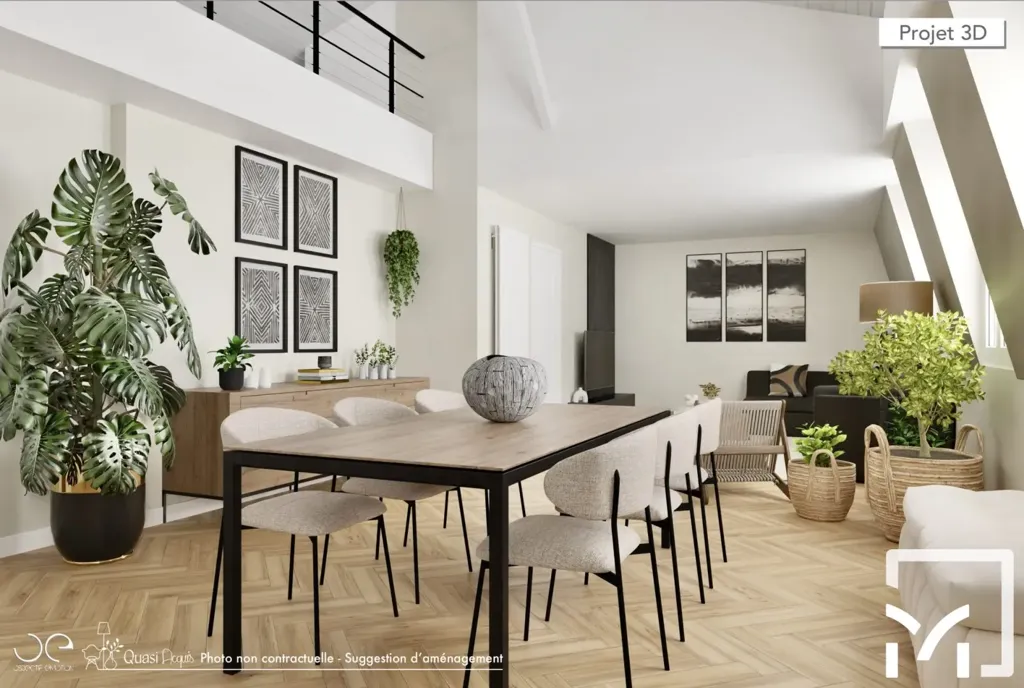 Salle à manger - Duplex Luxueux avec Ascenseur à Versailles