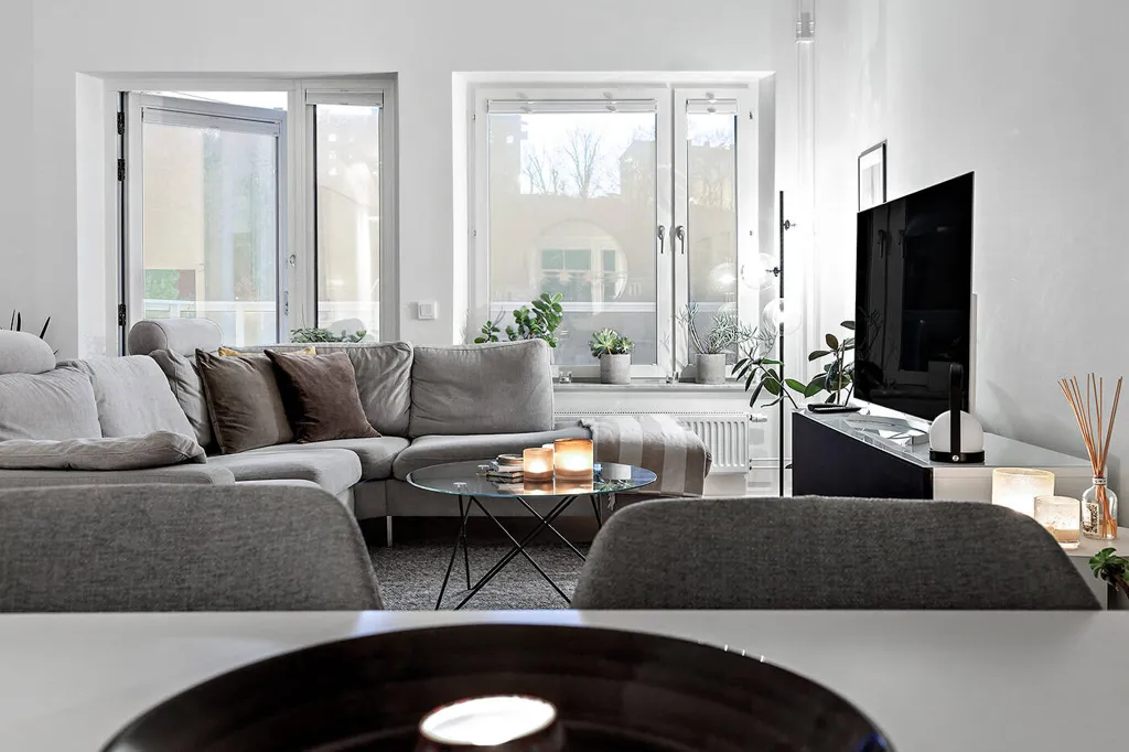 Séjour - Two-Bedroom Flat with Balcony in Göteborg