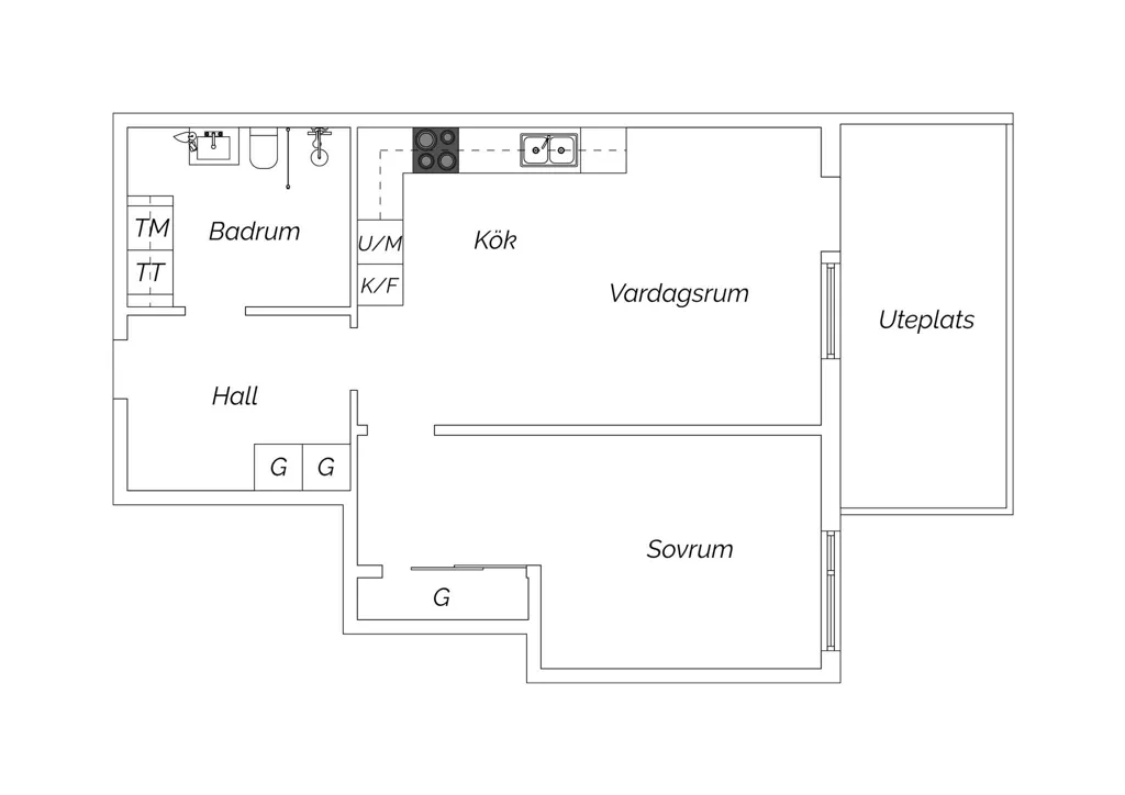 Appartement 2 pièces à Örebro kommun