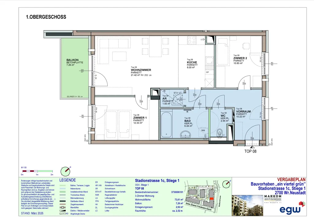 Plaan - Apartment with Balcony in Wiener Neustadt