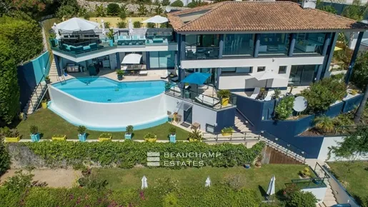 Vue aérienne - Villa Contemporaine avec Vue Mer à Èze