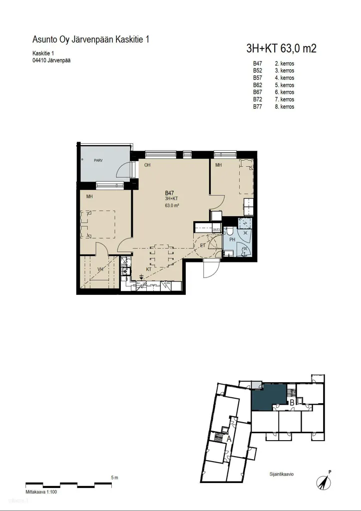 Plan - Triangular Apartment with Balcony in Järvenpää