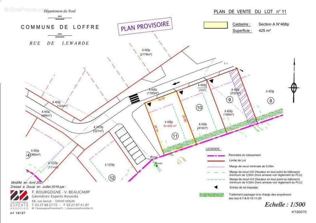 Plan - Parcelle à Bâtir dans Lotissement à Loffre