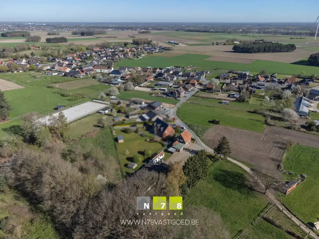 Vue aérienne - Maison libre de plain-pied avec jardin à Maaseik