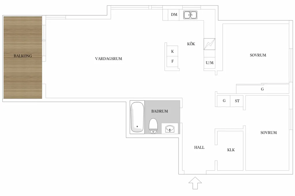 Plan - Modern Flat with West Balcony in Sankt Jörgen