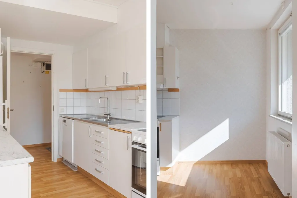 Köök - Bright Apartment with Terrace in Skövde