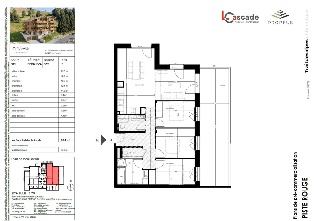 Planimetria - 4-Bed Flat with Double Garage in Le Clusaz