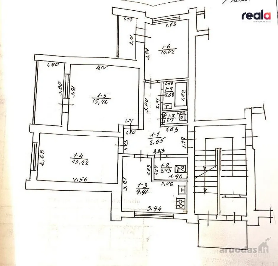 Plan - Appartement 3 pièces à Radviliškio r. sav.