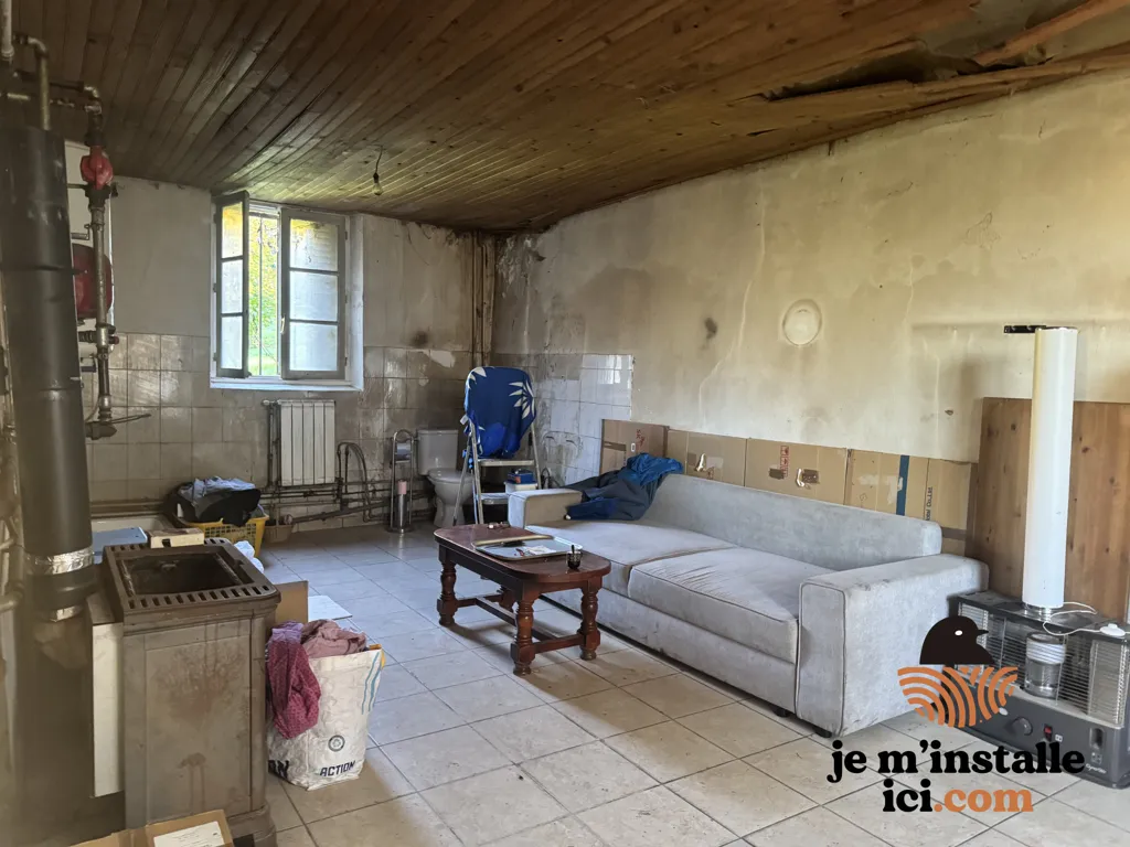 Séjour - Corps de Ferme à Rénover avec Vue Campagne à Quincieu