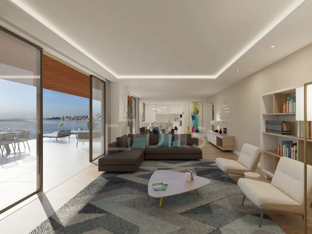 Séjour - T3 Apartment with River View in Vila Nova de Gaia